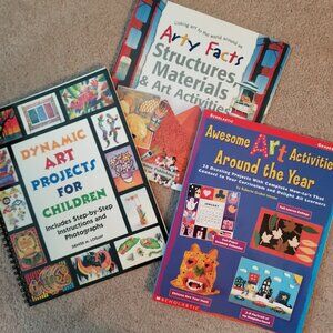 Art Activity Book Lot of 3 Books, Art Projects, Educational Workbooks for Home